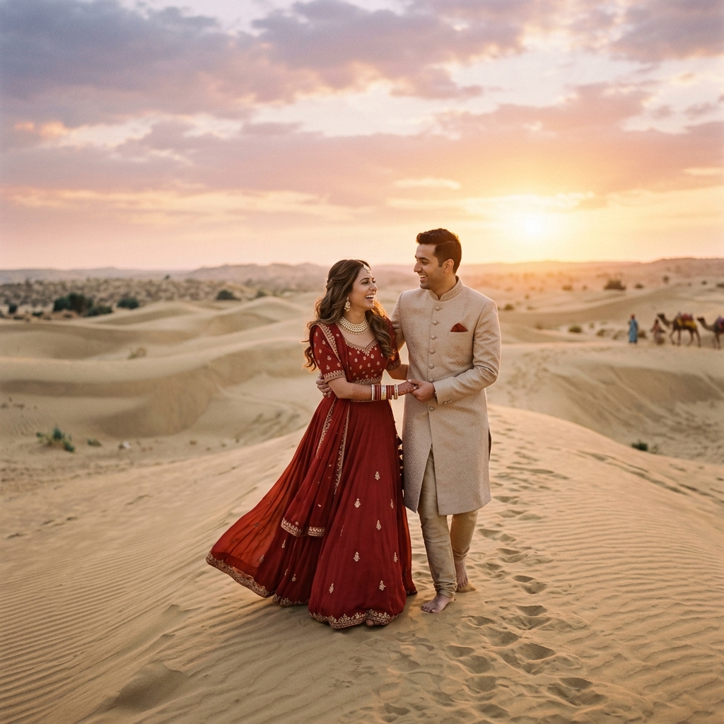 Pre-Wedding Photoshoot in Pushkar: Locations, Tips & Desert Camp Backdrops
